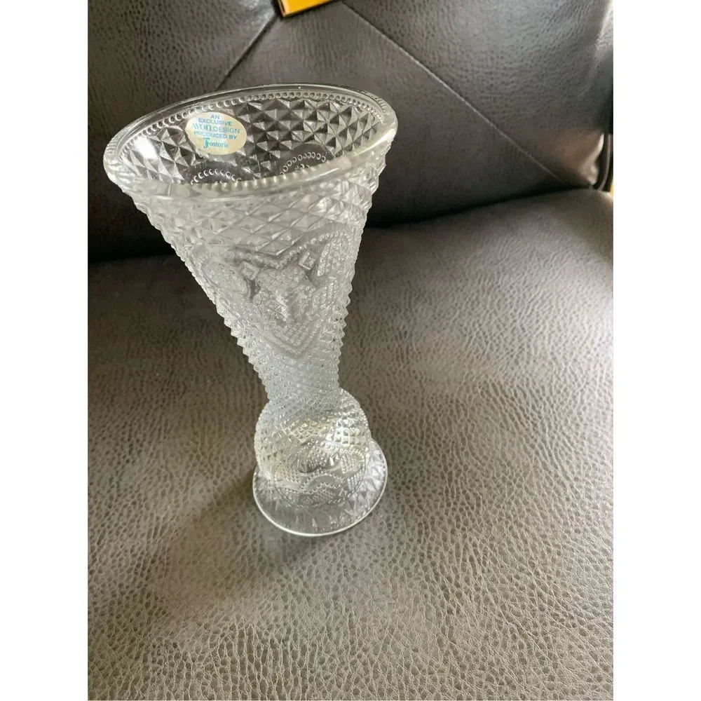 Vintage Avon Fostoria Candle Holder/Vase with Quilted Pattern